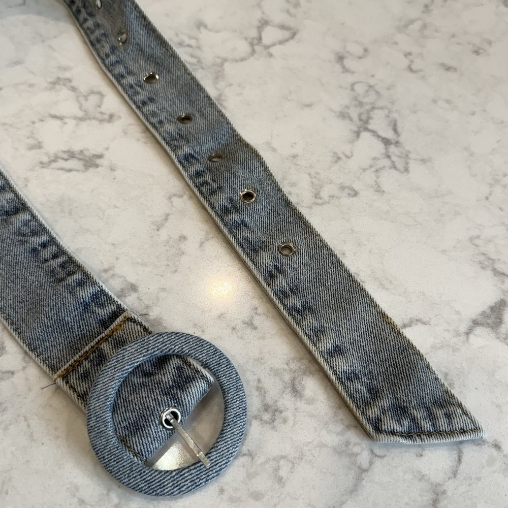 Vintage 80s 90s Denim Belt 37"